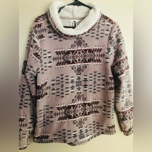 NWT  AVALANCHE Outdoor Supply Co Southwest Fleece Sweater Cabincore  Cozy Size S